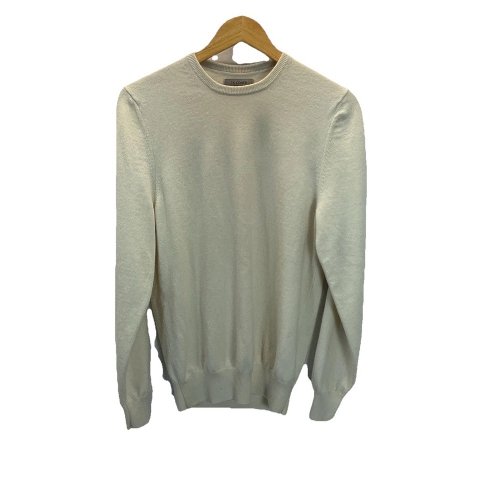 Falconeri Ultrasoft Cashmere Women's L beige‎ long sleeve knit sweater Italy